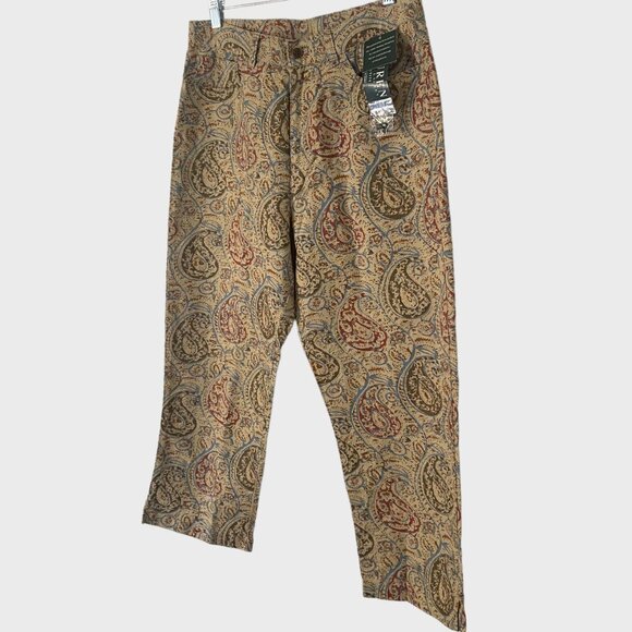 Lauren Ralph Lauren Paisley Cropped Pants Women's 10P High-Rise Straight-Leg New - Picture 2 of 10